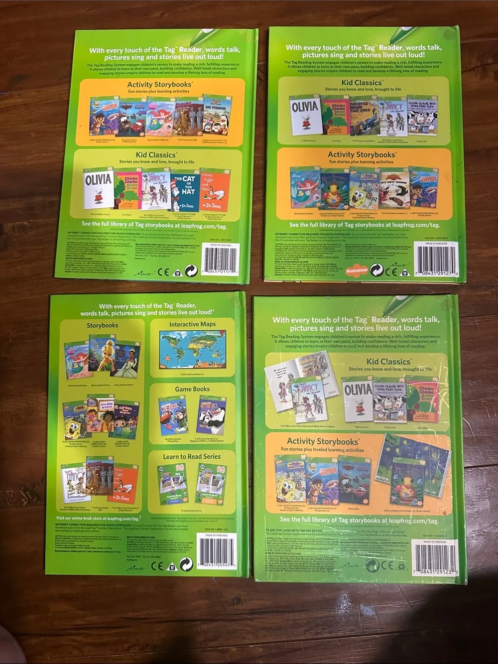 LeapFrog Tag Books Lot 4 Disney Tangled Up Princess Dora LeapReader Leap Frog